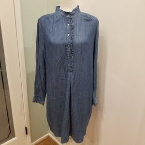Loft Jean like Dress Longsleeve w/Front Buttons